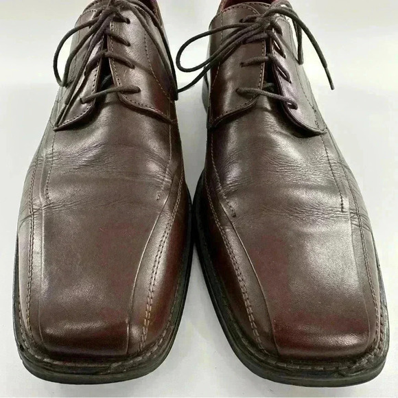 Johnson and Murphy mens oxfords size 10.5 brown leather square bicycle toe main image 11